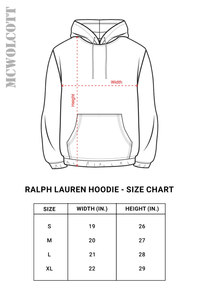 RL Hoodie Size Chart